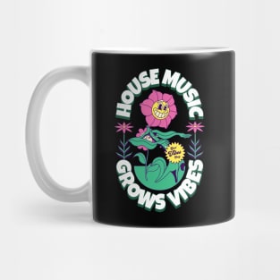 HOUSE MUSIC - Grows Vibes (White/green/pink) Mug